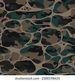 Patrón de camuflaje forestal sin fisuras impresión de moda, textura disfrazada. Ornamento