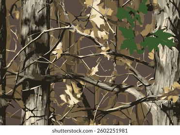 Forest Camouflage with Real Tree Branches and Leaves for Hunting and Military Use.
