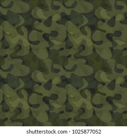 Forest camouflage seamless pattern with diogonal lines.