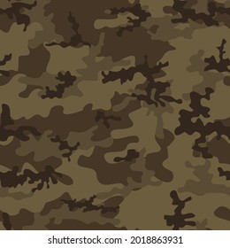 Forest camouflage texture vector illustration, trendy classic print. Ornament.