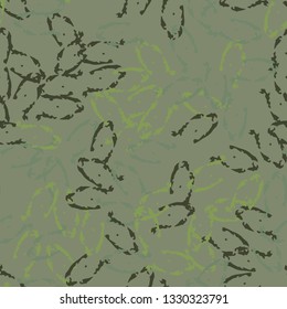 Forest camouflage of various shades of green colors. It is a colorful seamless pattern that can be used as a camo print for clothing and background and backdrop or computer wallpaper