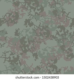 Forest camouflage of various shades of green and brown colors. It is a colorful seamless pattern that can be used as a camo print for clothing and background and backdrop or computer wallpaper