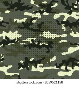 Forest camouflage. Vector print. Military uniform. Army pattern.