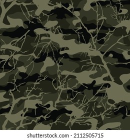 Forest camouflage. Vector. Seamless background for clothes.