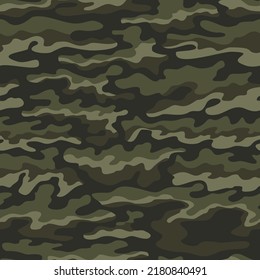 
Forest camouflage vector texture military hunting print disguise, trendy khaki pattern. EPS