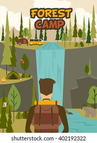 Forest camp invitation card