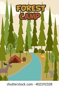 Forest camp invitation card