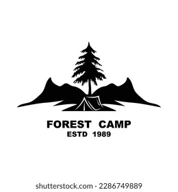 Forest Camp Logo Design, Outdoor logo, Adventure logo template
