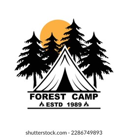 Forest Camp Logo Design, Outdoor logo, Adventure logo template