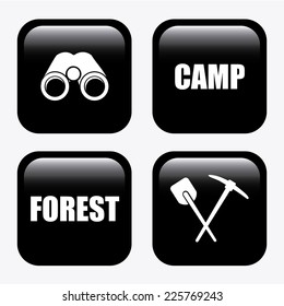 forest camping graphic design , vector illustration