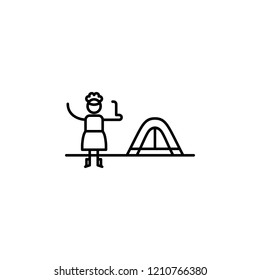 Forest, camping icon. Element of people in travel line icon. Thin line icon for website design and development, app development. Premium icon