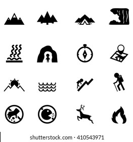 forest camping icon vector