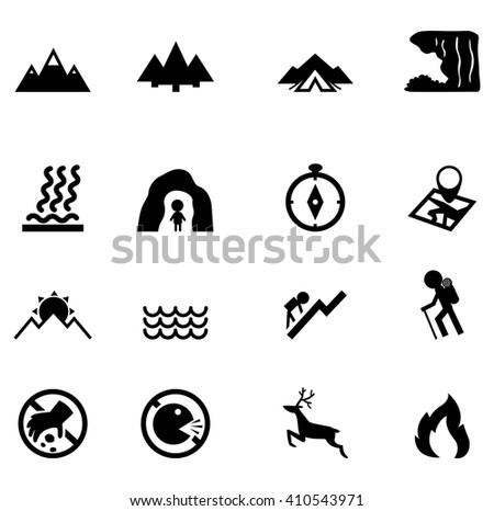 forest camping icon vector