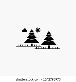 forest, camping, jungle, tree, pines Glyph Icon. Vector isolated illustration