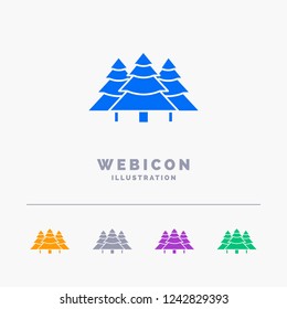 forest, camping, jungle, tree, pines 5 Color Glyph Web Icon Template isolated on white. Vector illustration