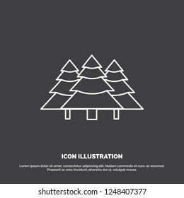 forest, camping, jungle, tree, pines Icon. Line vector symbol for UI and UX, website or mobile application