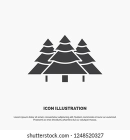 forest, camping, jungle, tree, pines Icon. glyph vector gray symbol for UI and UX, website or mobile application