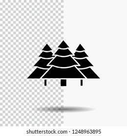 forest, camping, jungle, tree, pines Glyph Icon on Transparent Background. Black Icon