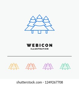 forest, camping, jungle, tree, pines 5 Color Line Web Icon Template isolated on white. Vector illustration