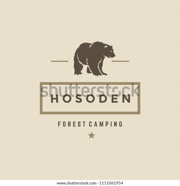 Forest Camping Logo Emblem Vector Illustration Stock Vector (Royalty ...