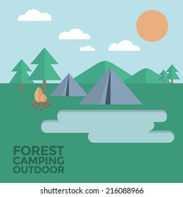 Forest Camping Outdoor Vector