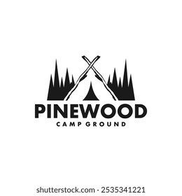 forest camping tent logo vector. logo template