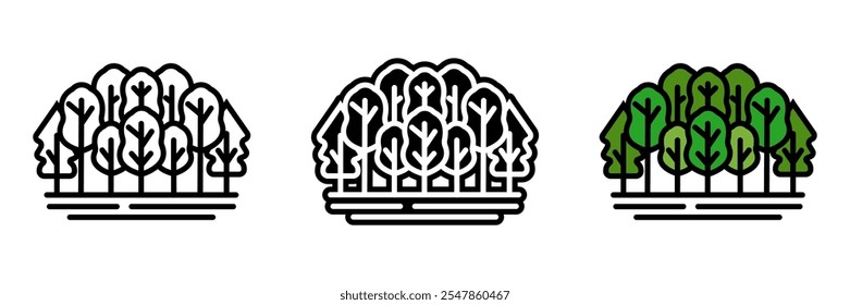 Forest Canopy icon is the upper layer of trees in a forest, forming a protective covering that shelters and supports biodiversity.