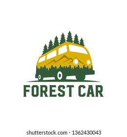 Forest Car Illustration Vector