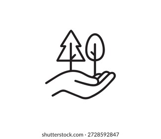 Ilustración de diseño de Vector de icono de cuidado forestal
