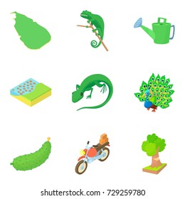 Forest care icons set. Cartoon set of 9 forest care vector icons for web isolated on white background