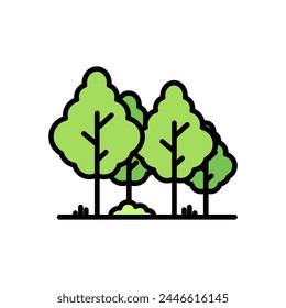 forest cartoon icon, isolated background
