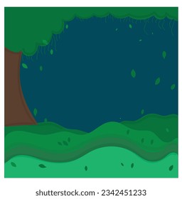 Forest Cartoon Scene Illustration Cute