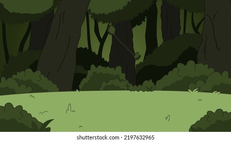 forest cartoon ,forest vector ,Deep jungle background