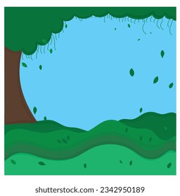 Forest Cartoon View Vector Illustration