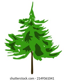 Forest Christmas tree single vector illustration