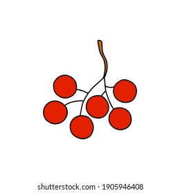 Forest cluster of berries. Vector doodle illustration.