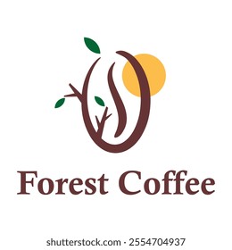 forest coffee flat minimalist logo design