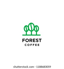 forest coffee logo icon designs vector
