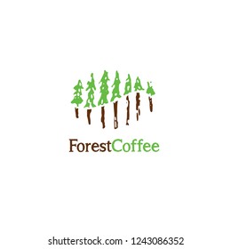 Forest coffee logo. Nature and clever. 
