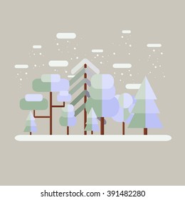 forest in a cold winter day