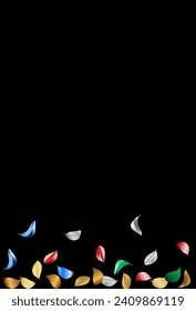 Forest Color Spring Vector Black Background Illustration. Blur Foliage Plant. Red Leaves Ecology Concept. Leaf Realistic Branch.