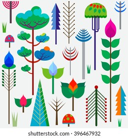 forest colorful whimsy trees 