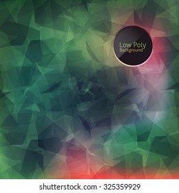 Forest Colors Geometric Shapes Design. Blurred and Low Poly Style Background 