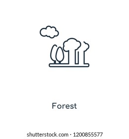 Forest concept line icon. Linear Forest concept outline symbol design. This simple element illustration can be used for web and mobile UI/UX.