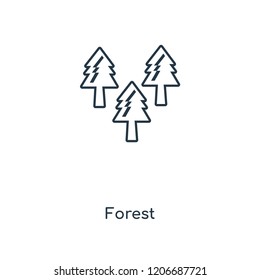 Forest concept line icon. Linear Forest concept outline symbol design. This simple element illustration can be used for web and mobile UI/UX.
