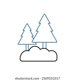 forest concept line icon. Simple element illustration. forest bike concept outline symbol design.