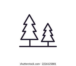 Forest concept. Single premium editable stroke pictogram perfect for logos, mobile apps, online shops and web sites. Vector symbol isolated on white background. 