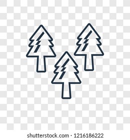Forest concept vector linear icon isolated on transparent background, Forest concept transparency concept in outline style