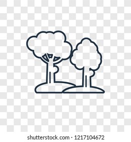 Forest concept vector linear icon isolated on transparent background, Forest concept transparency concept in outline style
