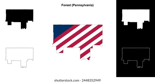 Condado de Forest (Pensilvania) conjunto de mapas esquemáticos